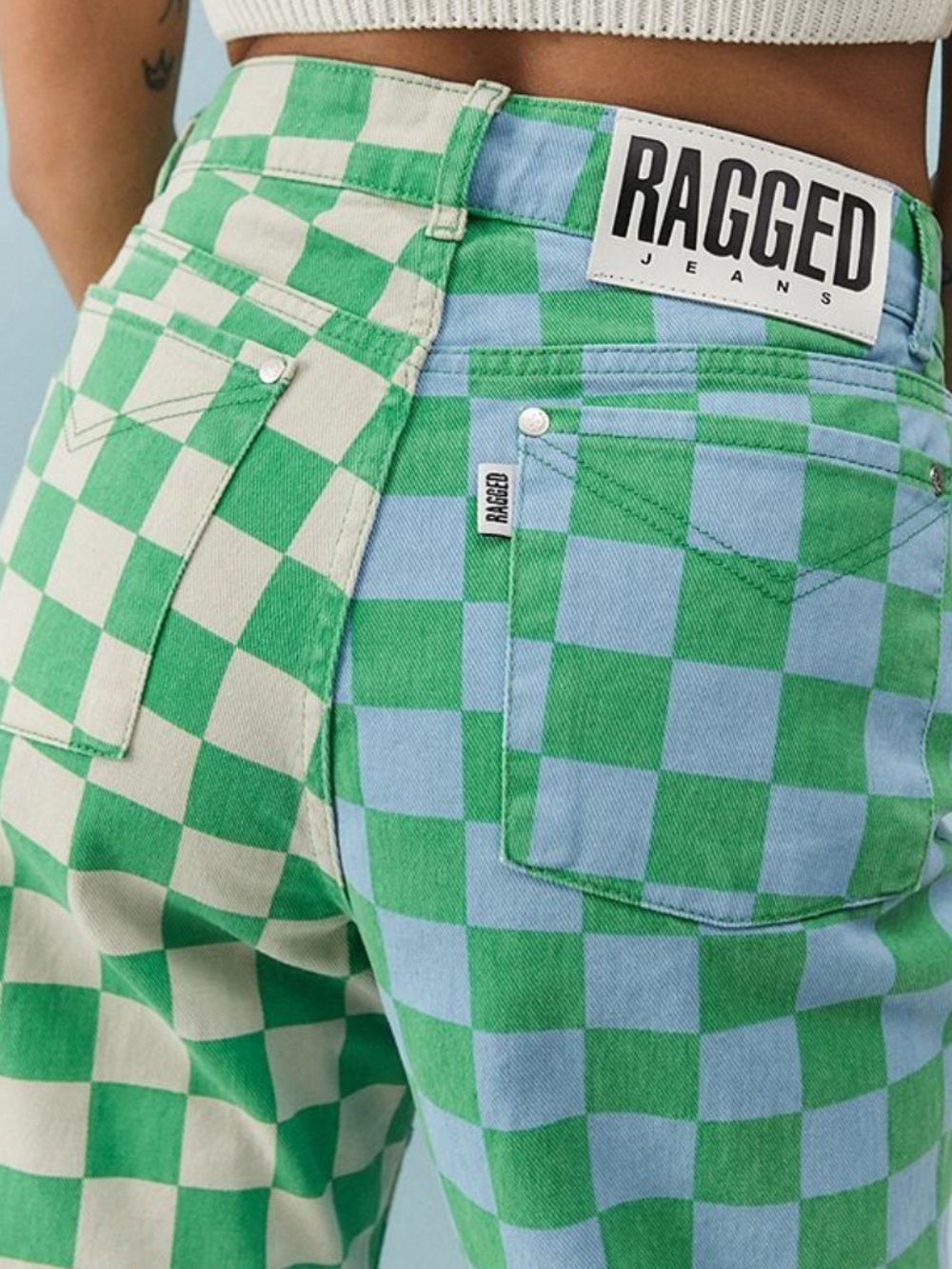 The Ragged Priest UO Colorblock Checkered Dad Jean - Picture 2 of 5